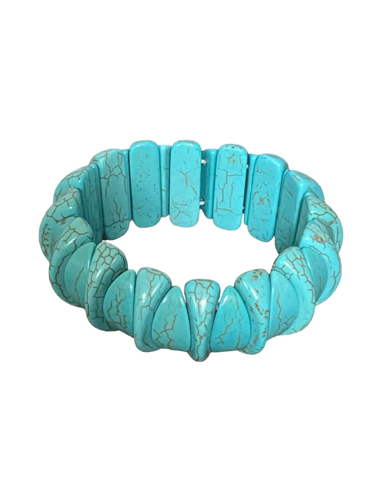 Turquoise Man Made Stone Stretch Bracelet