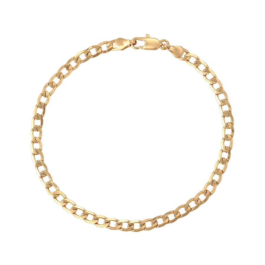 18K Gold Plated Cuban Chain Bracelet 21cm Unisex Nickel Free Gift UK