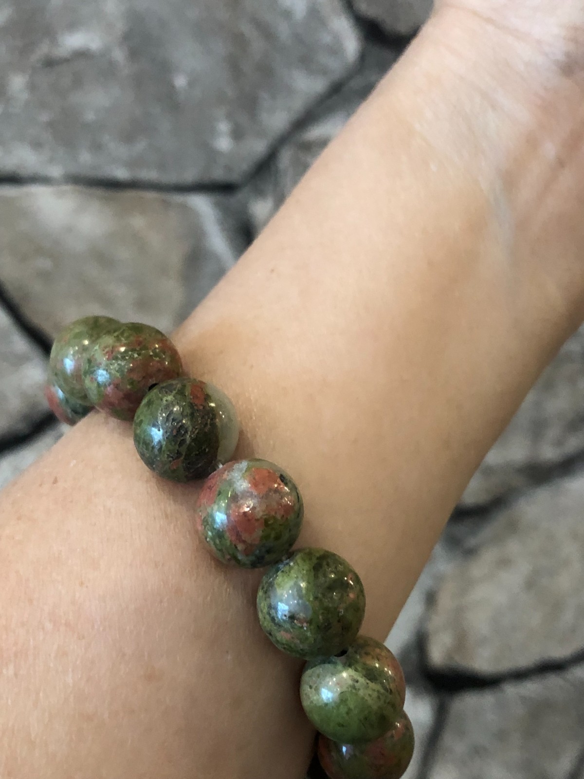 Unakite Gemstone Bracelet Lucky Stone Round Beads Natural Stone Jewelry