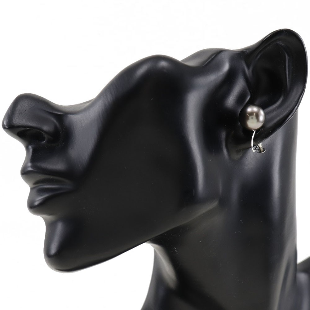 Earring 2-piece set Pearl Necklace8.6-13.1ｍｍ Silver/Black Cultured Pea…