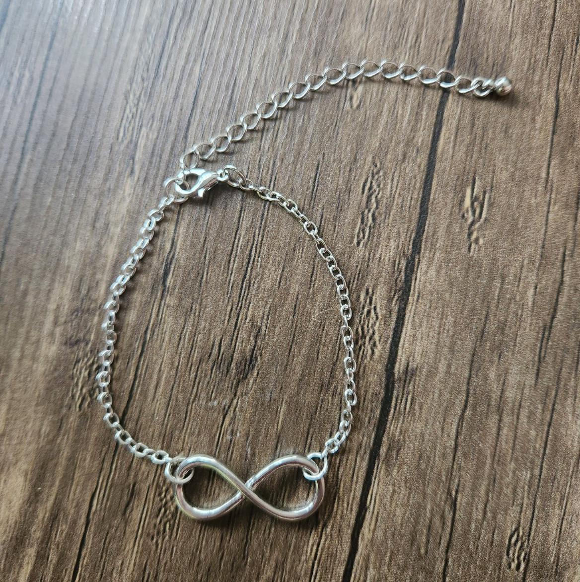 Infinity Lucky Charm Chain Adjustable Bracelet Silver Lobster Clasp 18.5-26.5cm