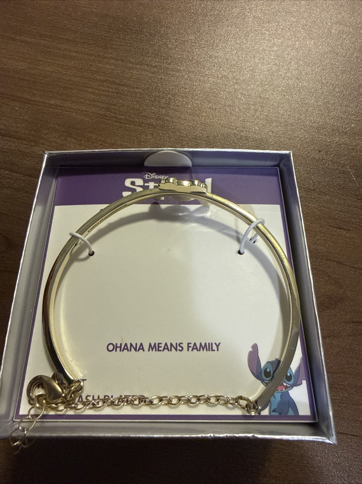 Disney Stitch Gold Flash Plated Bangle Bracelet