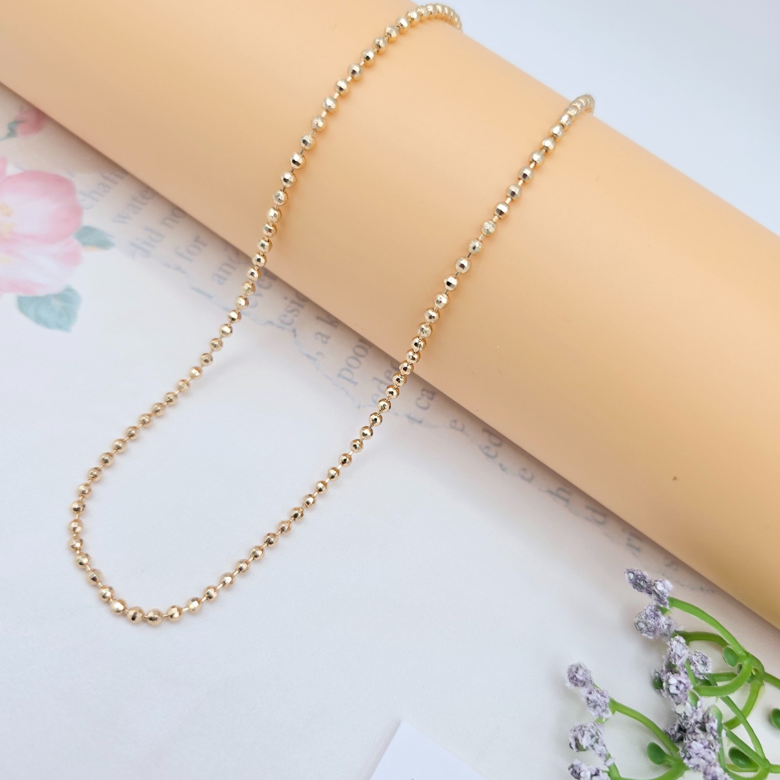 with 45cm Length (17.7 Inches), XPNL0051 Elegant Rose Gold Ball Bead Necklace