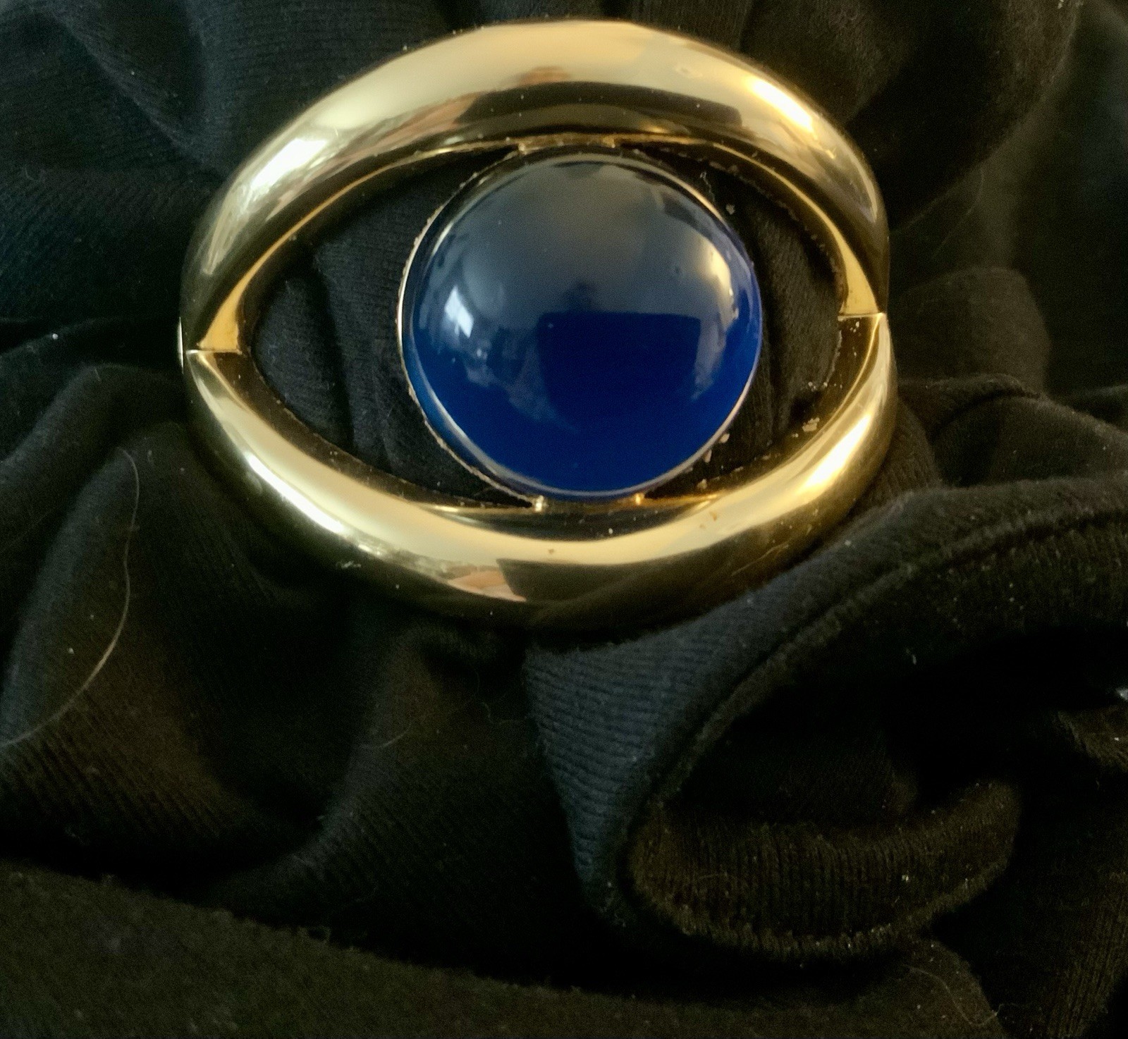 J.CREW WEARABLE ART BLUE STONE CUFF BRACELET WORN ONCE EXC CONDITION!
