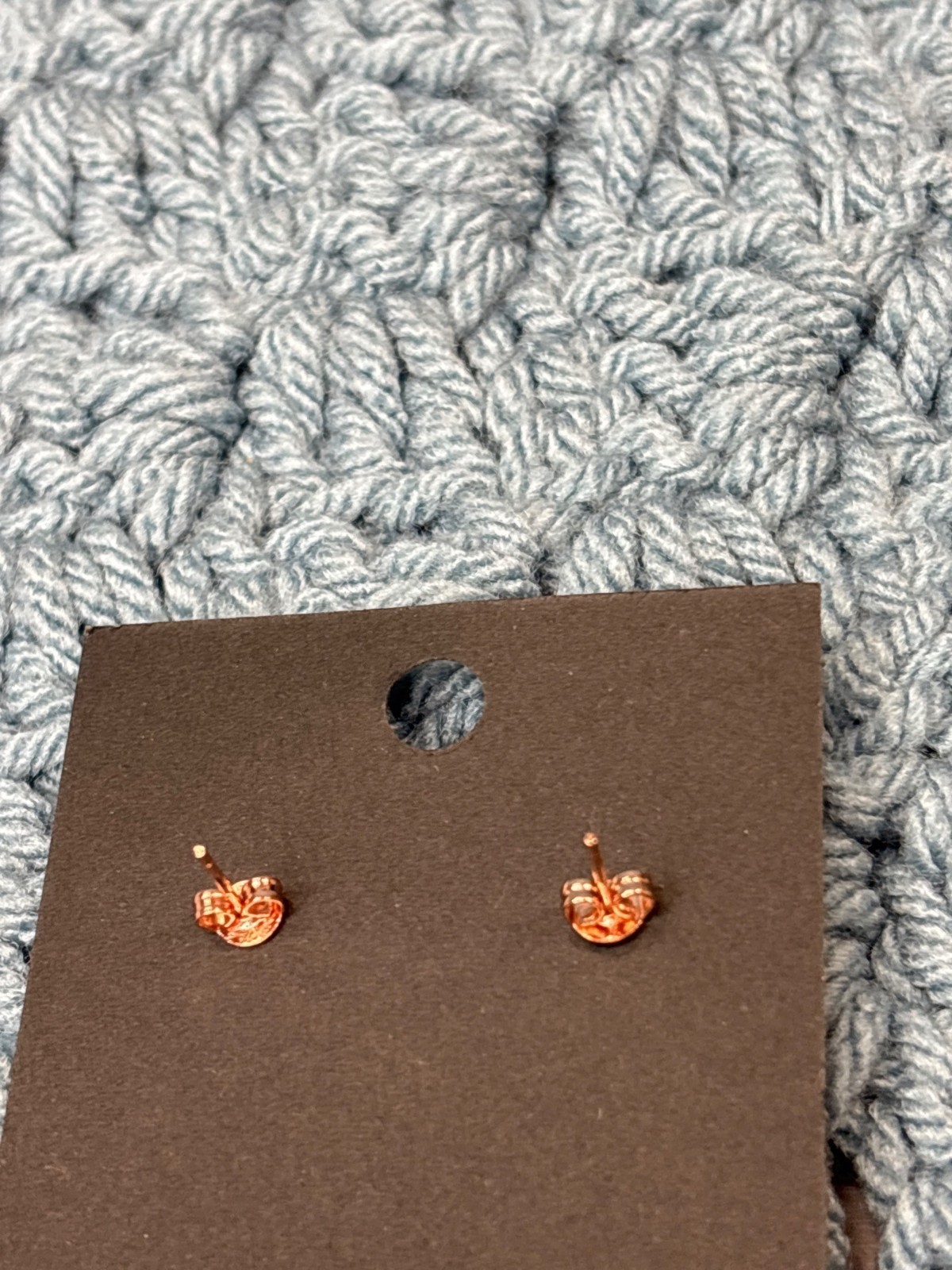 Square Champagne Rhinestone Stud Earrings 0.25 inch