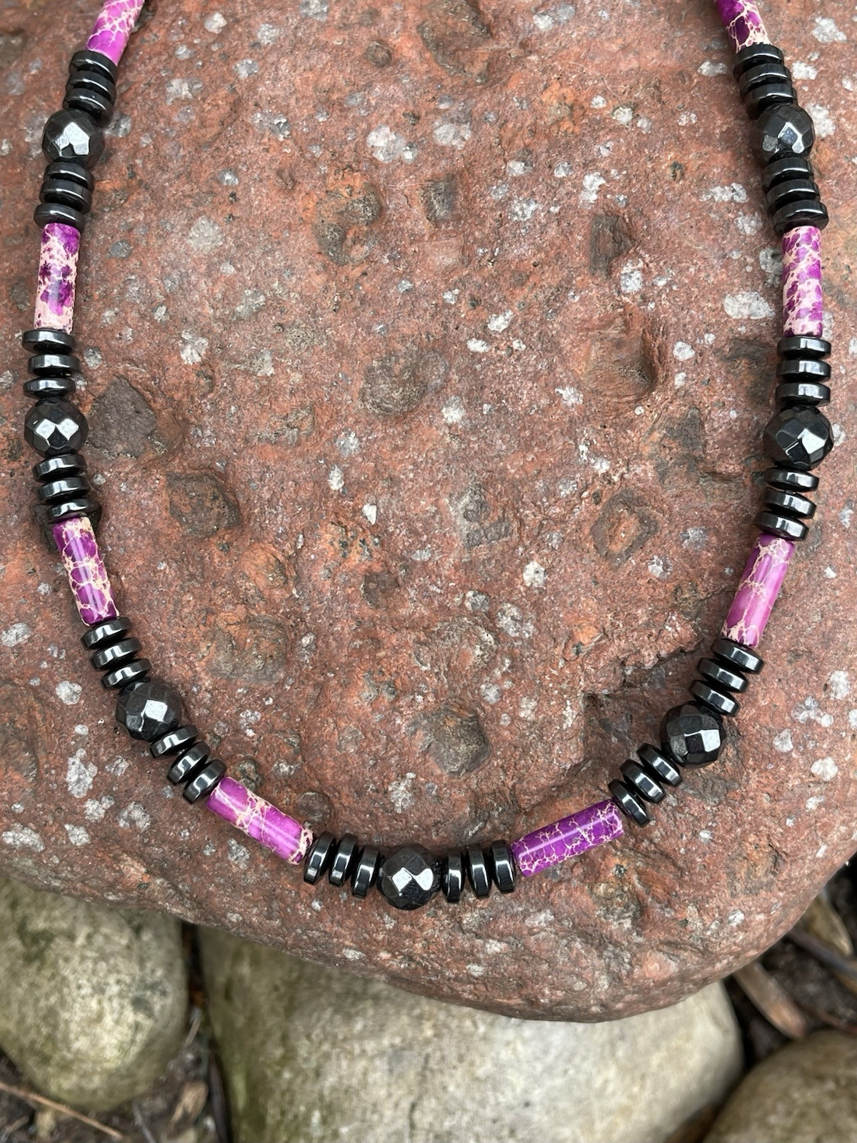 Magnetic Hematite Purple Sea Sedamint Jasper Bracelet Anklet Necklace Therapy
