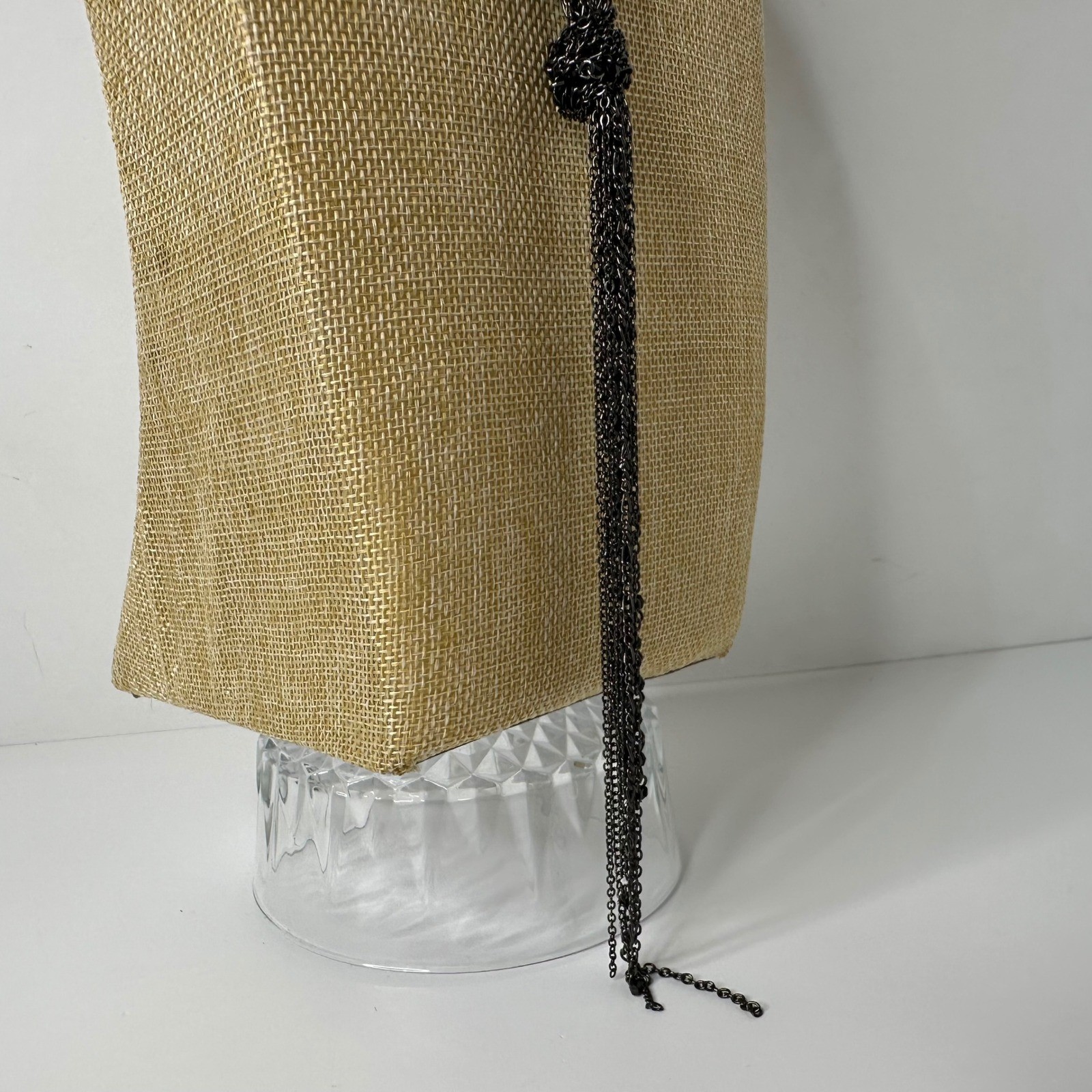 Black Multi Strand Knotted Necklace Beaded Tassel Mixed Chain Adjustable Layered