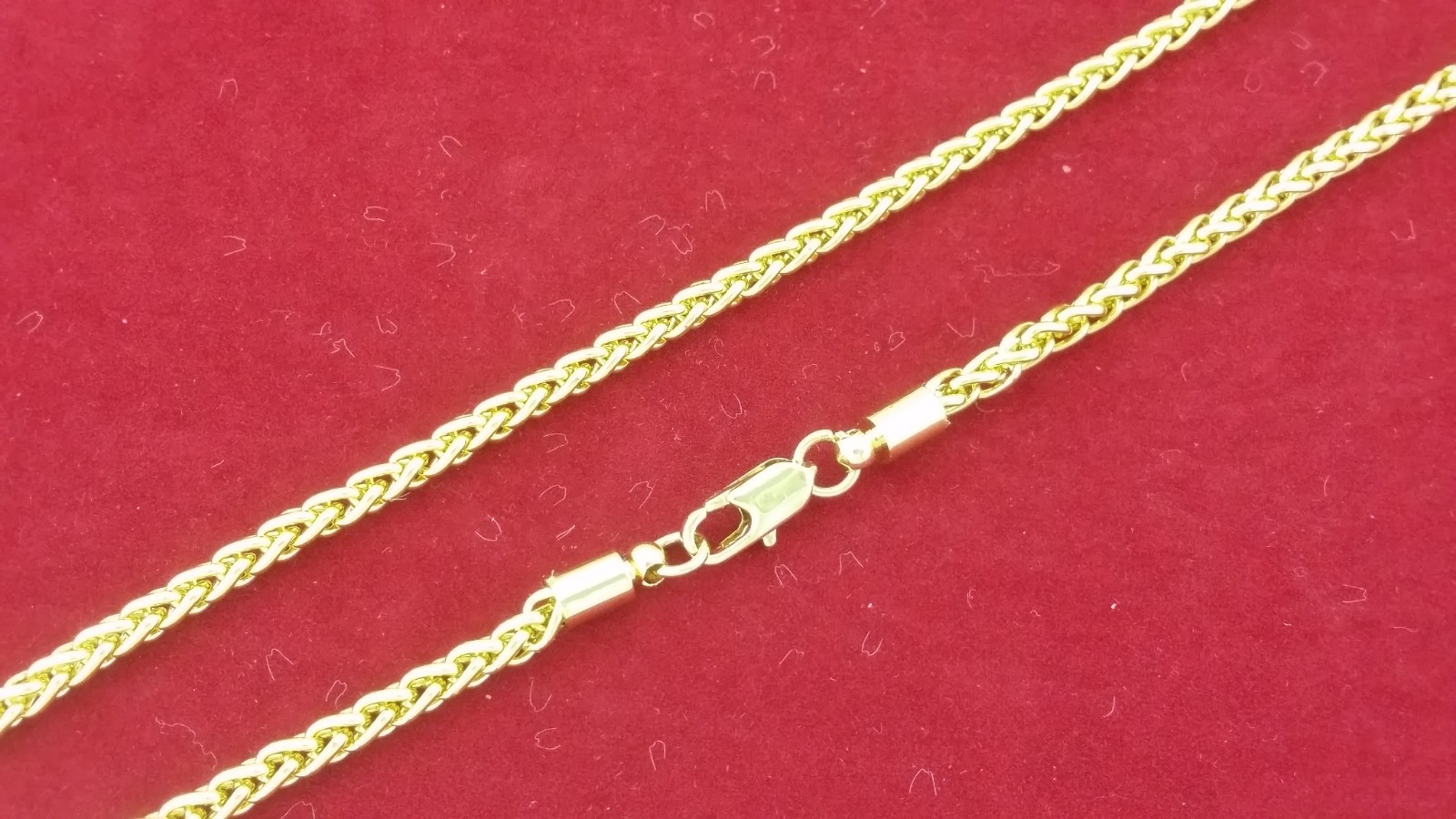 14k Gold Clad Stainless Steel Round Knitted Franco Rope Chain Necklace 3mm
