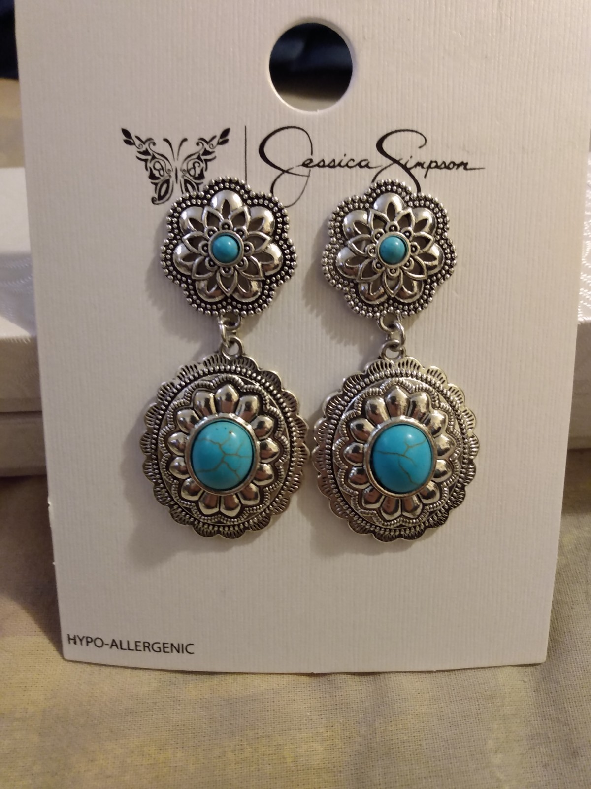 Jessica Simpson Turquoise Post Dangle Earrings