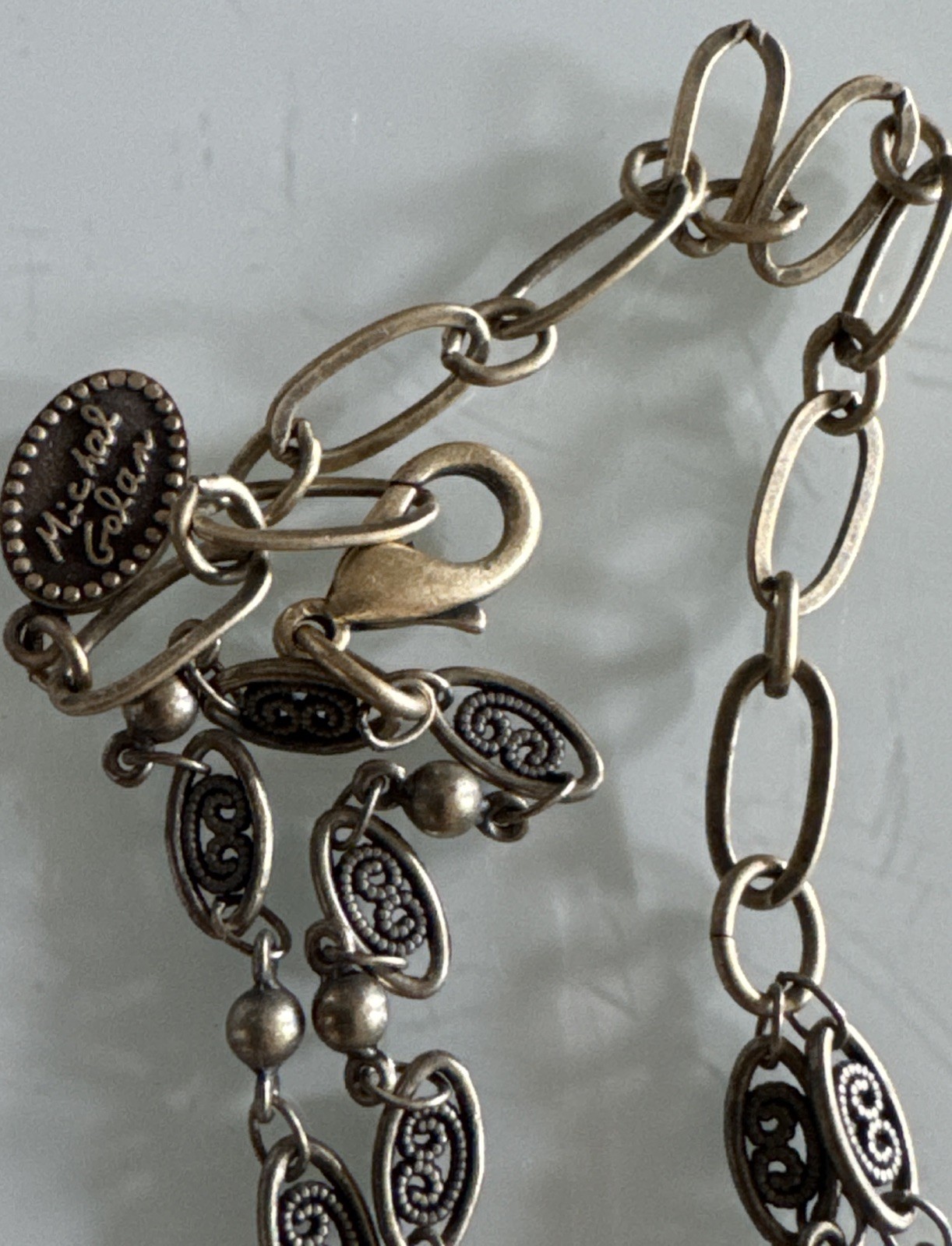 Michael Golan Necklace With Multi Color Crystal Pendant