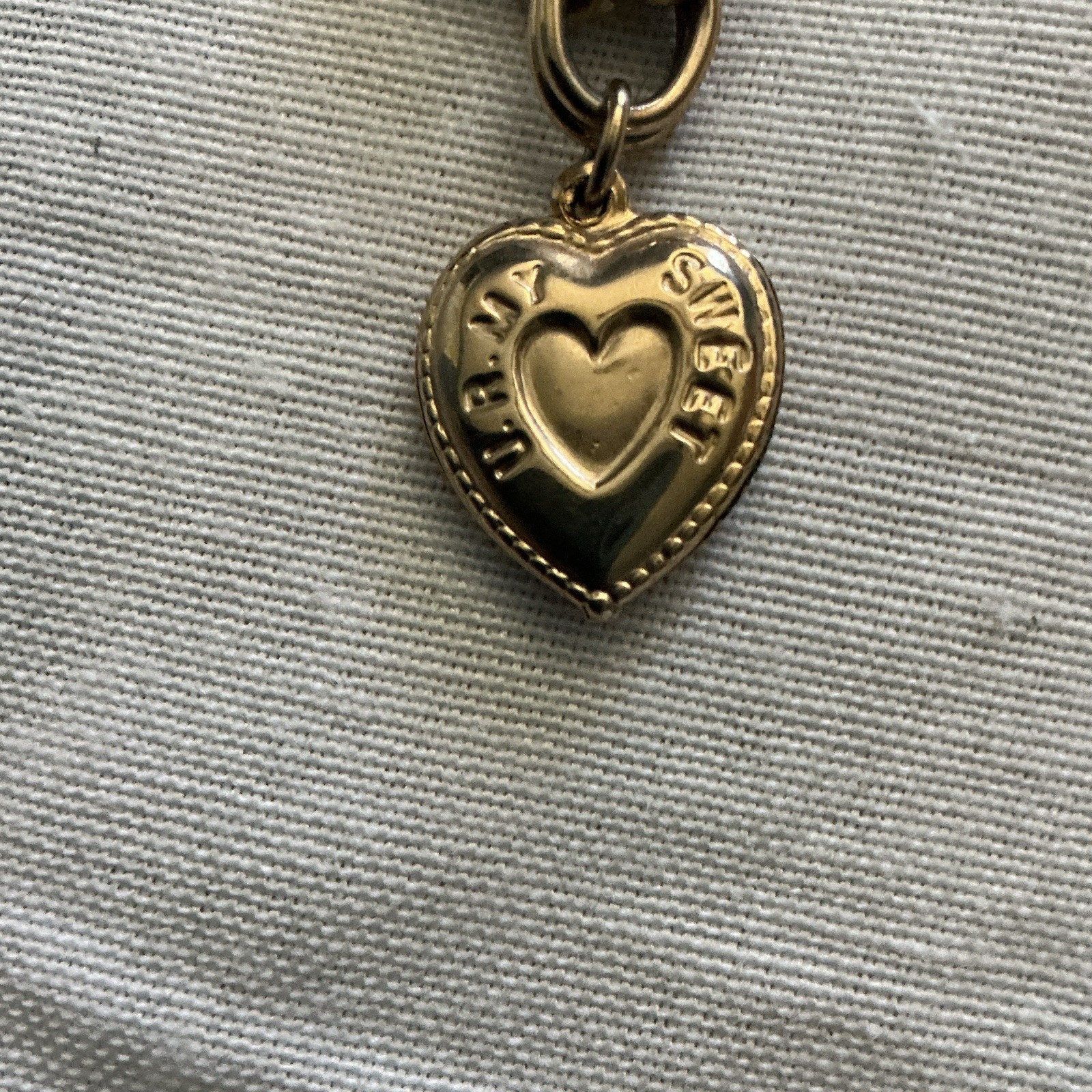 Gold Tone Cable Chain Dangle Charm Bracelet Heart Key Airplane Ballerina