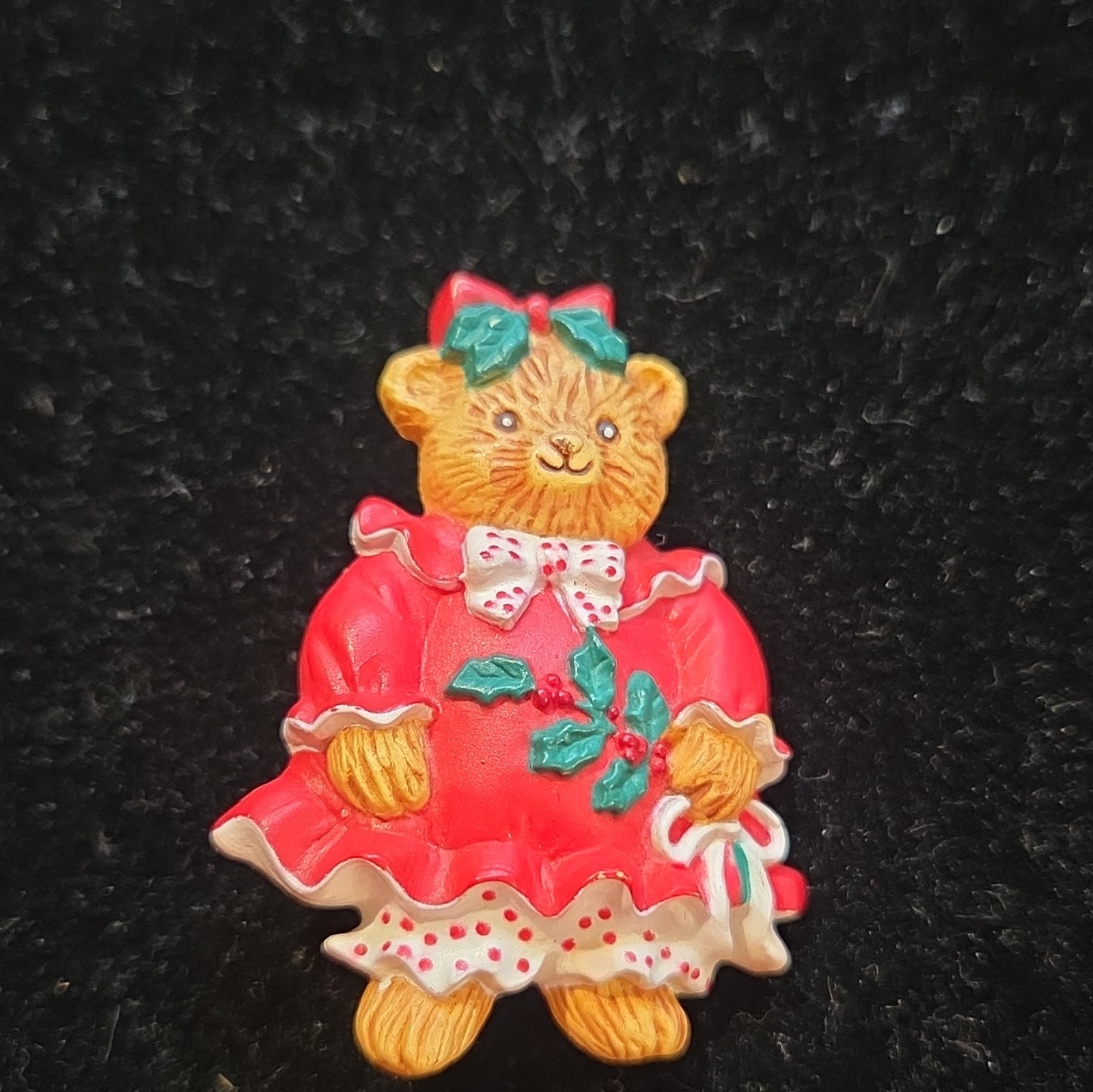Hallmark Lot of 6 Christmas Brooch Pins Santa Joy Holly Candy Cane