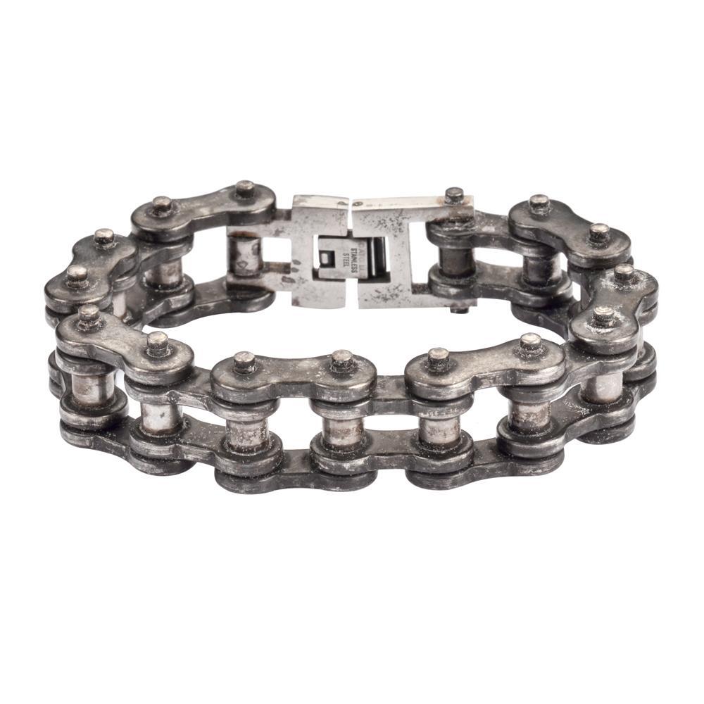 Distressed Bike Chain Bracelet 20mm Men’s Stainless Steel 10