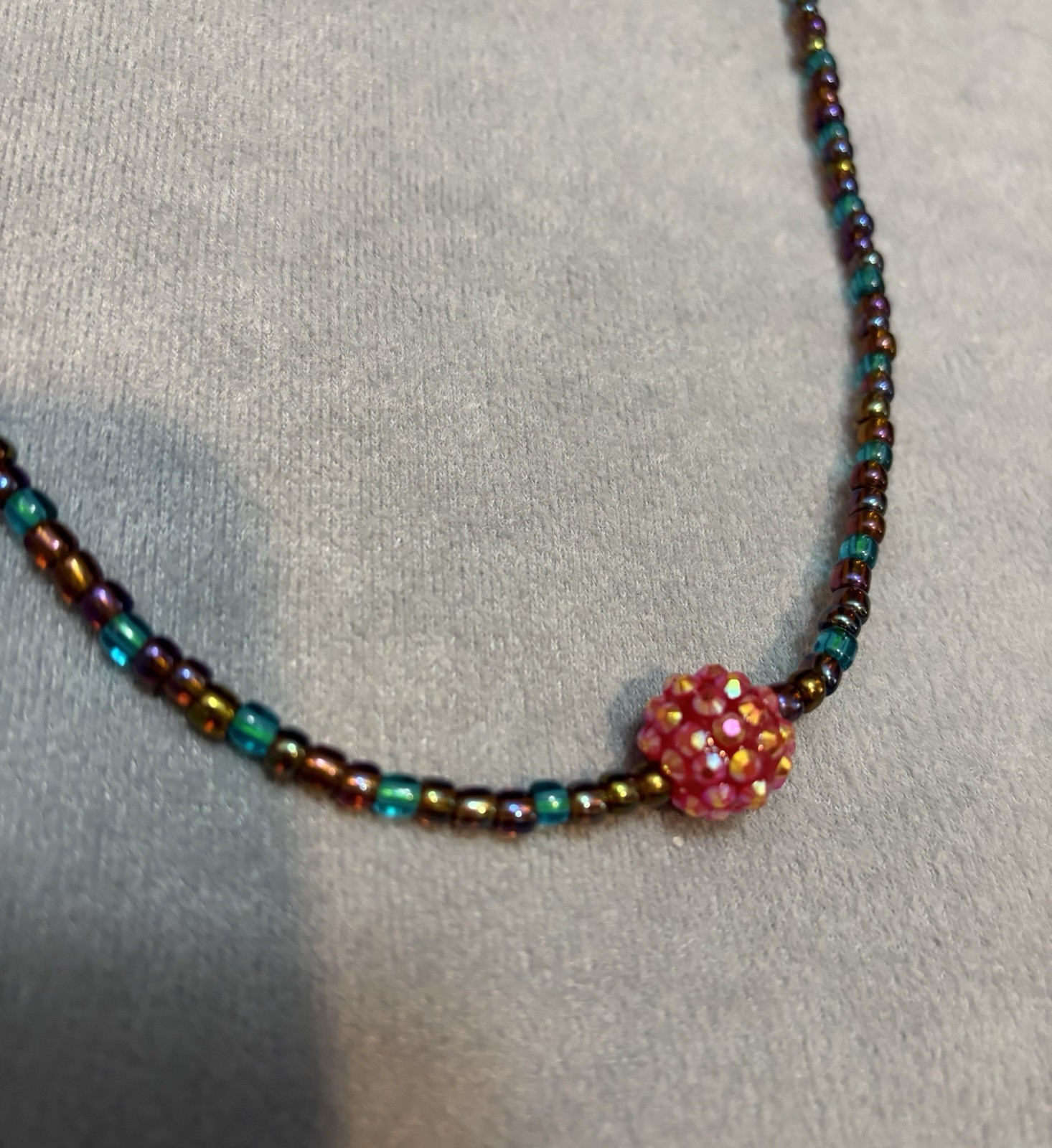 Multi Colored Glass Beaded Necklace