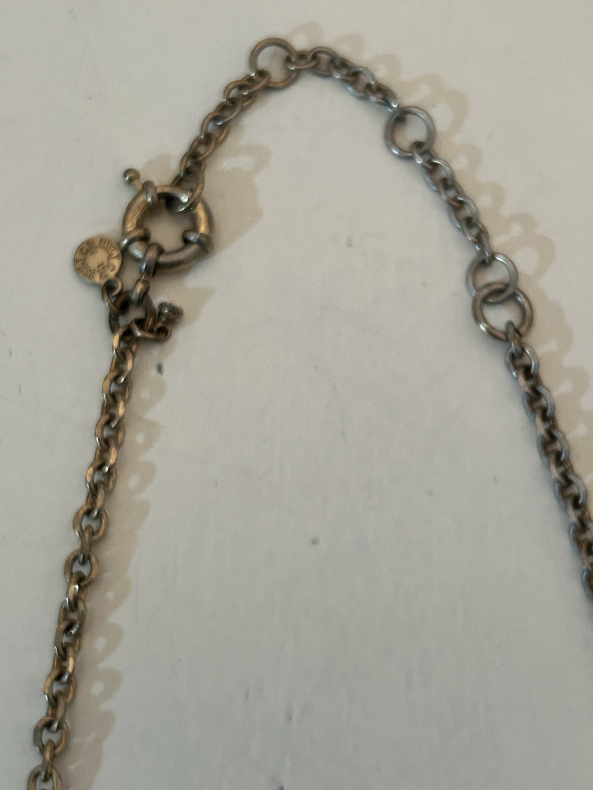 J Crew Scalloped Cupcake Necklace Green Stones & Enamel Gold Toned Metal