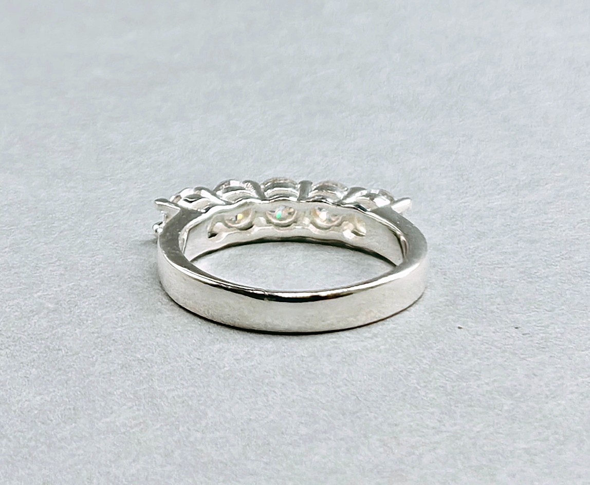 1.00 ct certified treated white diamond silver rings for women 925