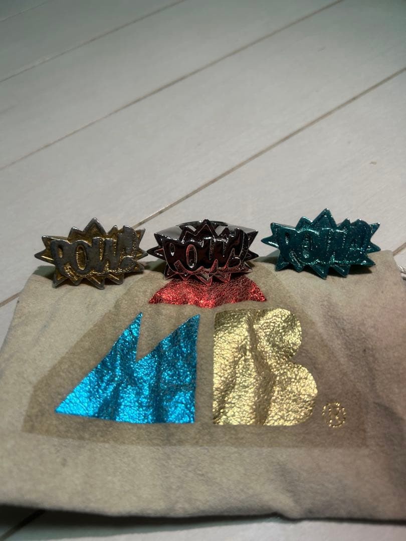 Ambush Pow Ring Logo Silver Gold Green 3 Set Used