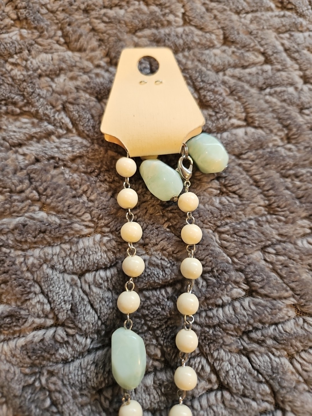 Andante Lead Free Necklace & Earrings Set NEW Turquoise & White / Silvertone