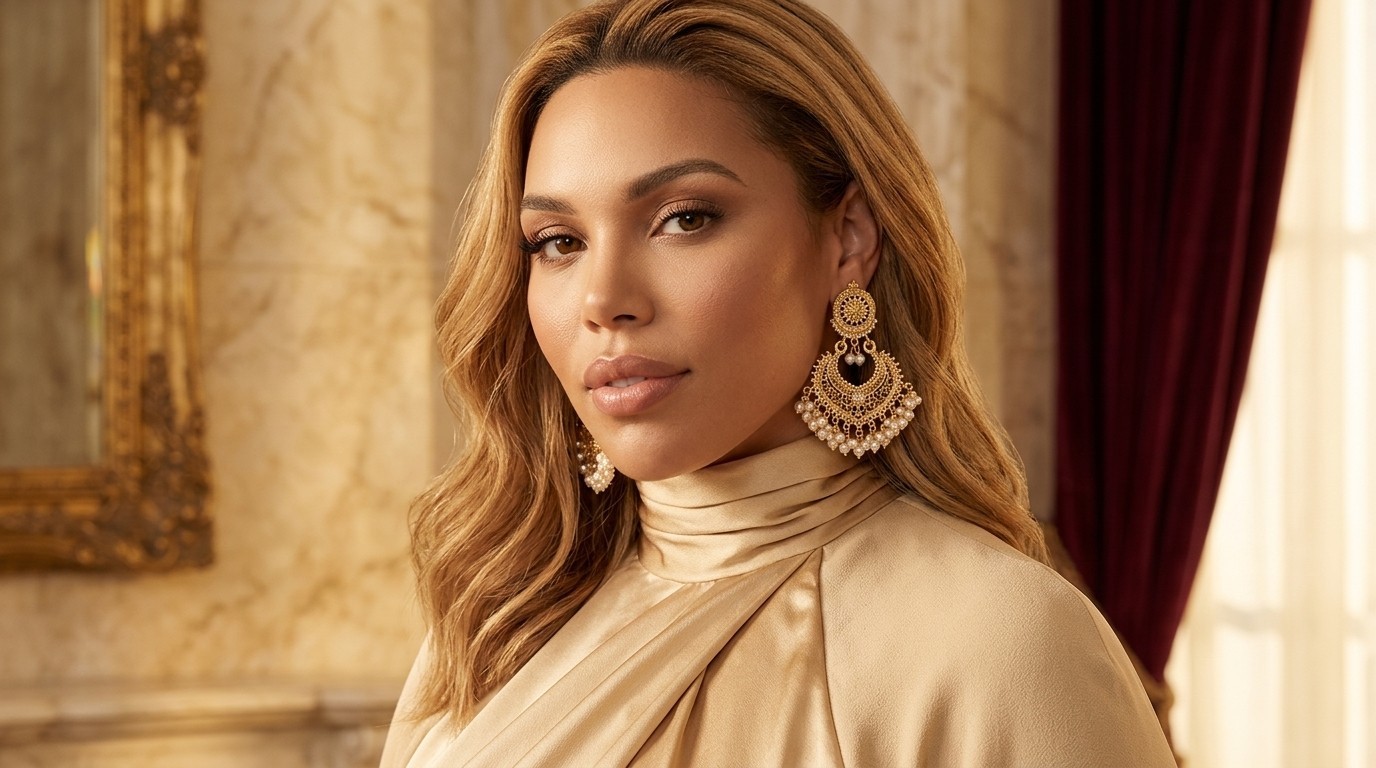 Gold Tone Chandelier Dangle Drop Earrings Simulated White Pearl Butterfly