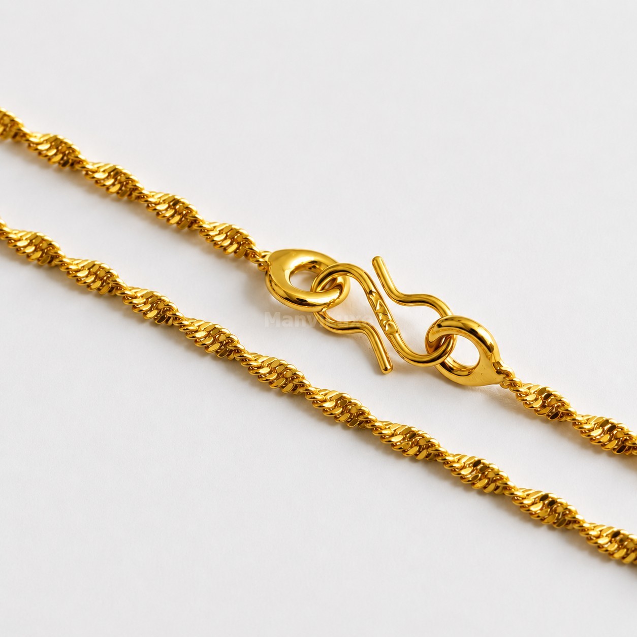 20″ Premium Gold-Filled Singapore Chain Necklace, Twisted Layering Jewelry