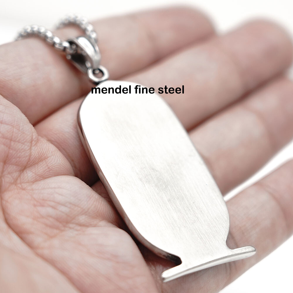MENDEL Mens Stainless Steel Egyptian Ankh Cross Anubis Pendant Necklace For Men