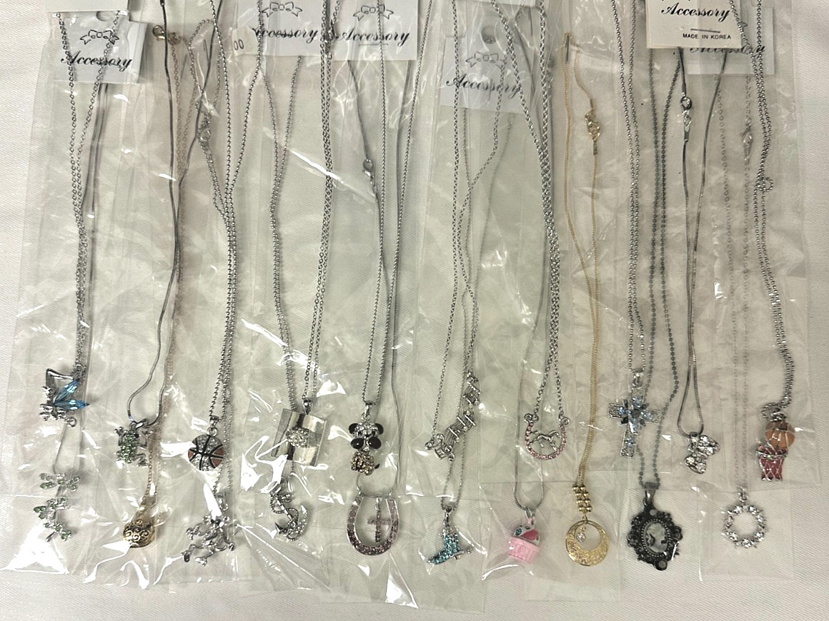 New 20pcs Crystal Charm Pendant Necklaces #136 Fairy Monkey Basketball Snail Bow