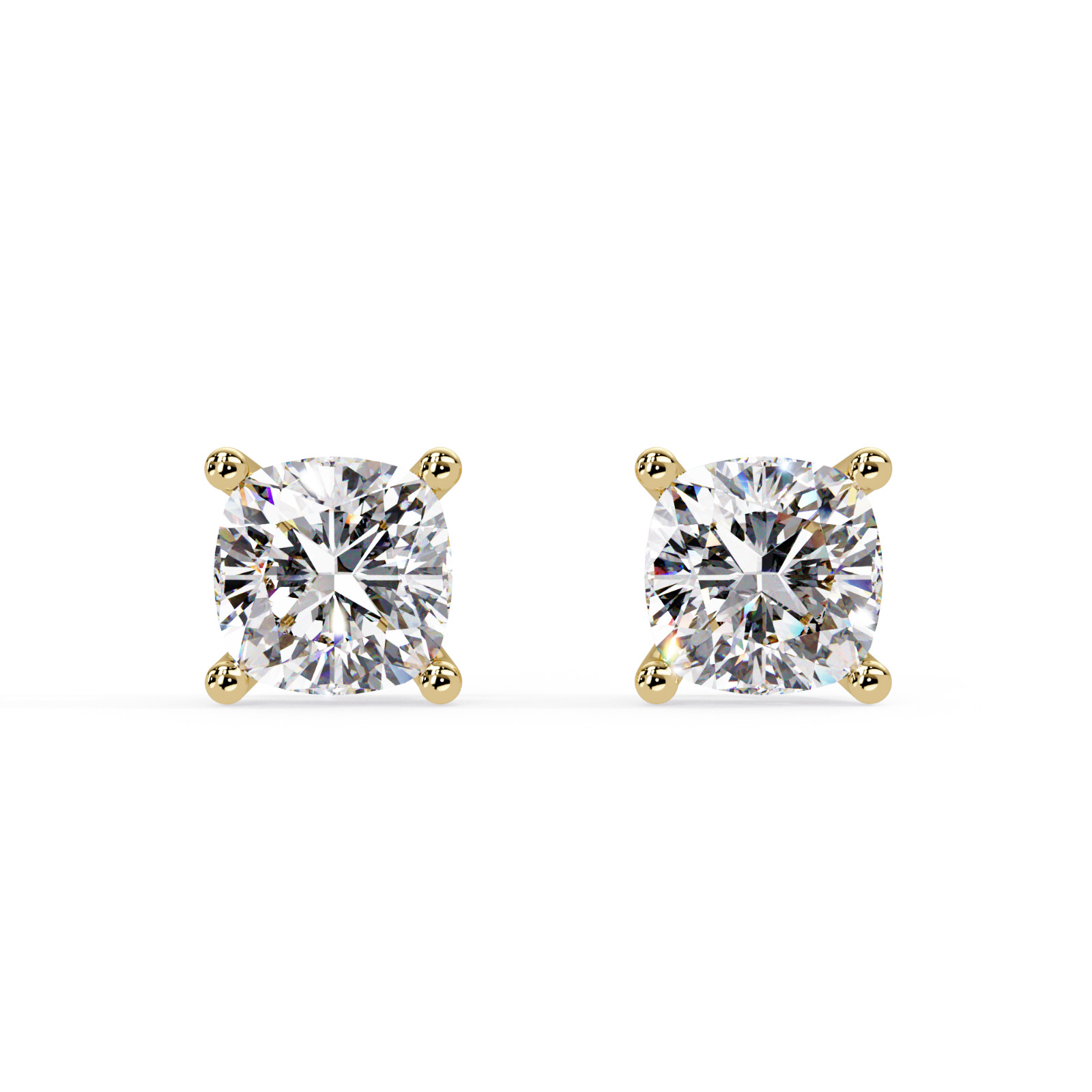 Cushion Cut Lab Grown Diamond Stud Earrings 1.00 CTW 925 Sterling Silver