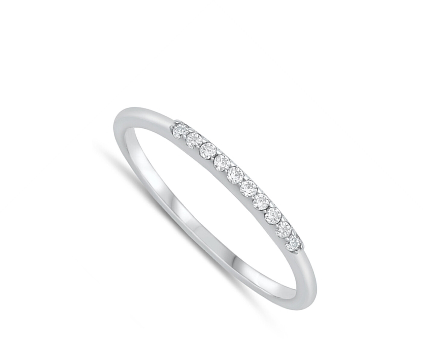 White CZ Minimalist Engagement Ring New .925 Sterling Silver Band Sizes 4-10