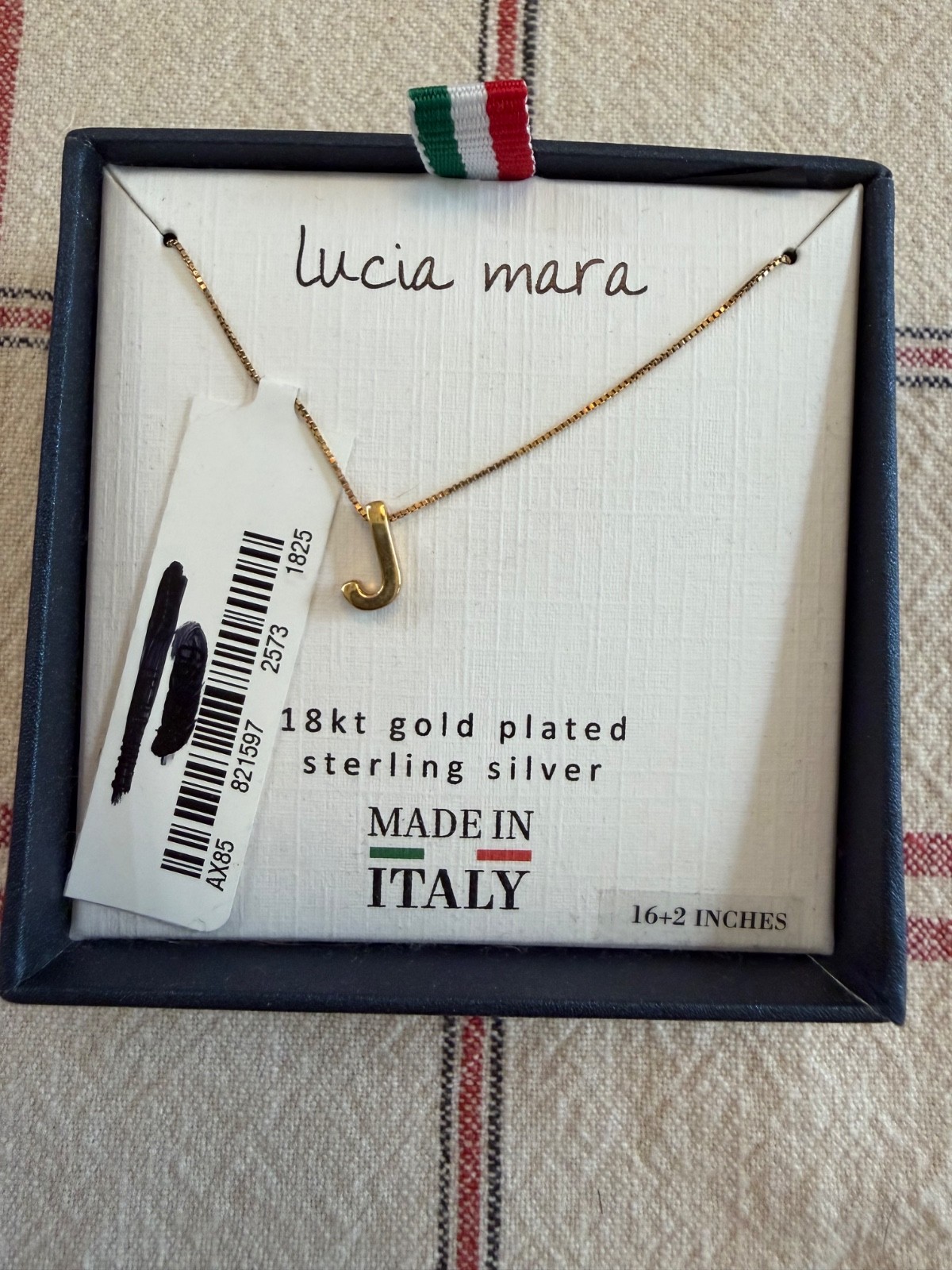 New With Tags- Lucia Mara – Initial J Neckalce