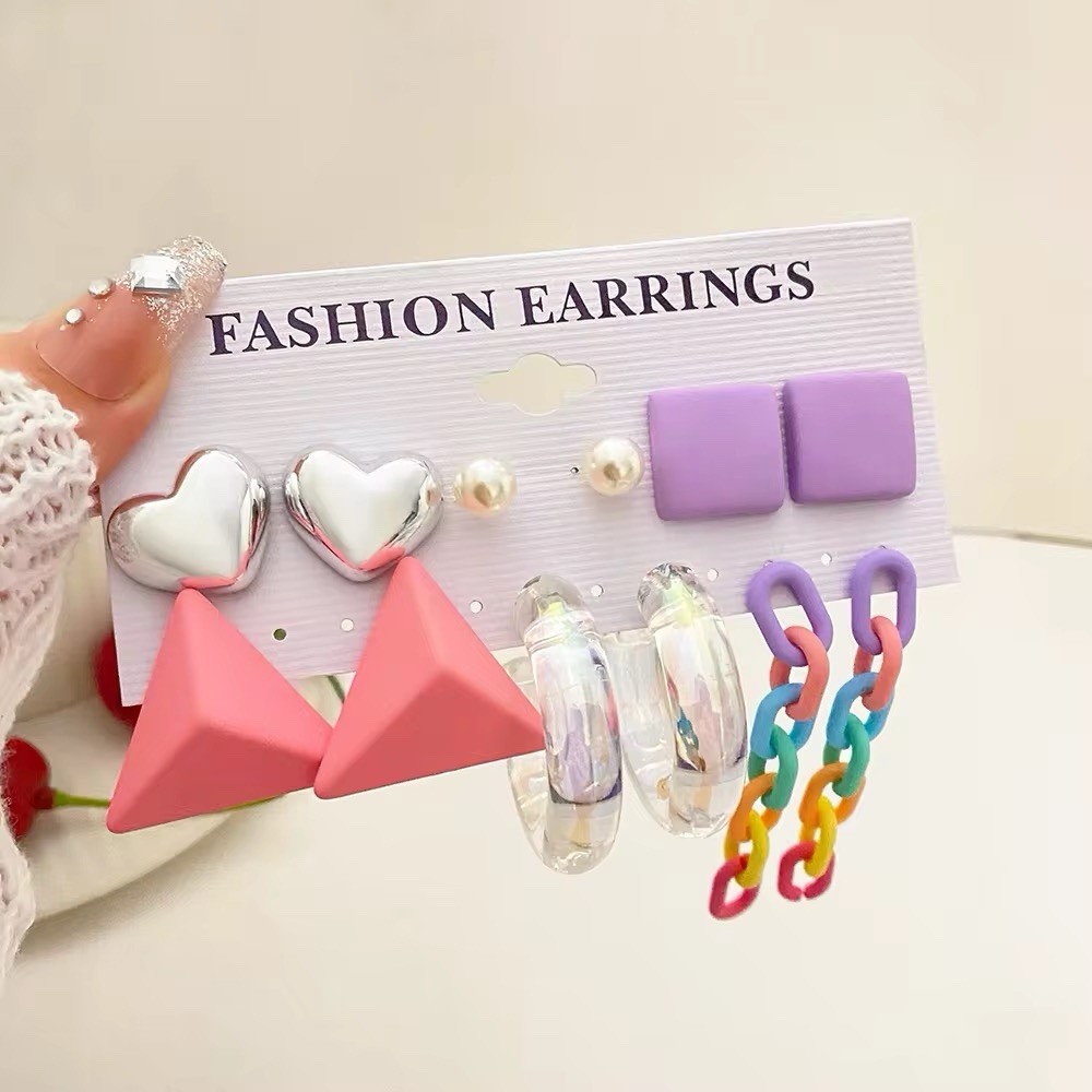 Multicolor Plastic Resin Costume Earrings – Stud Hoop Dangle Hook