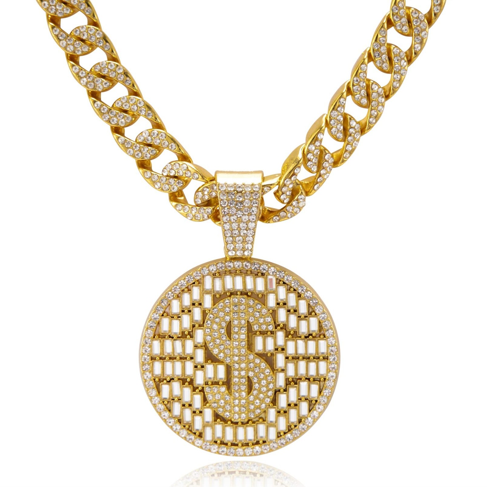 DRUPACE Miami Mens Women Boys Cuban Link Chain Silver Gold Plated Bling Neckl…
