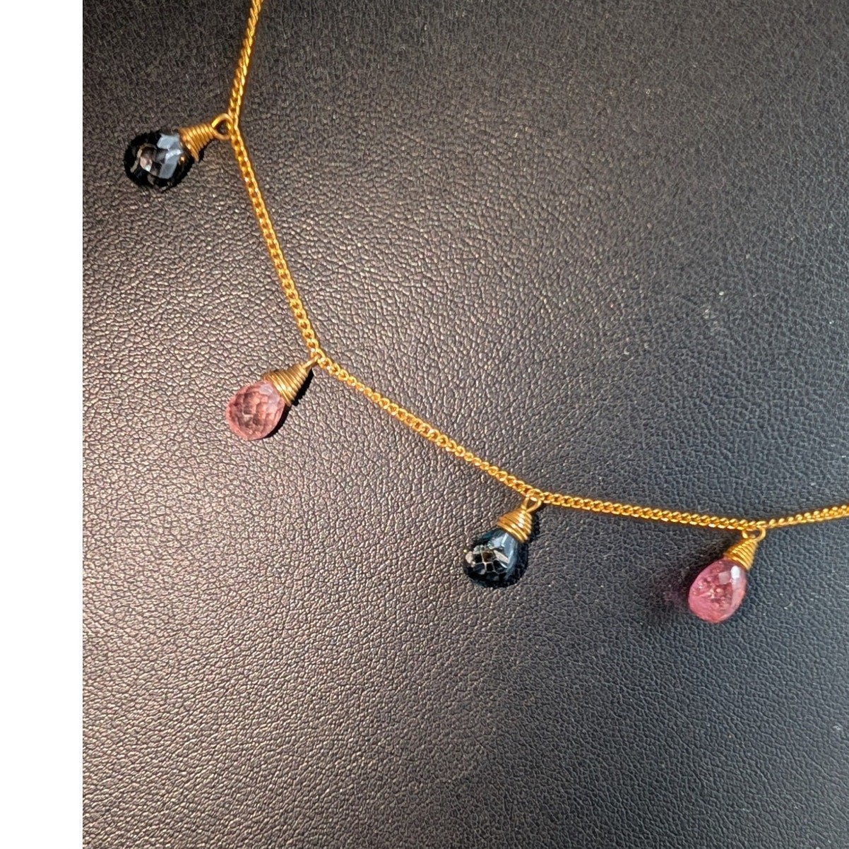 925 Sterling Vermeil Made in Bali Semi-Precious Gemstone Briolette Necklace