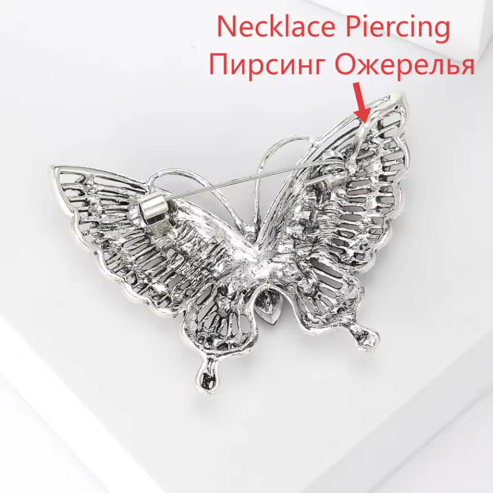 Luxury Butterfly Crystal Rhinestone Brooch Gold Insect Pin Summer Jewelry Gift
