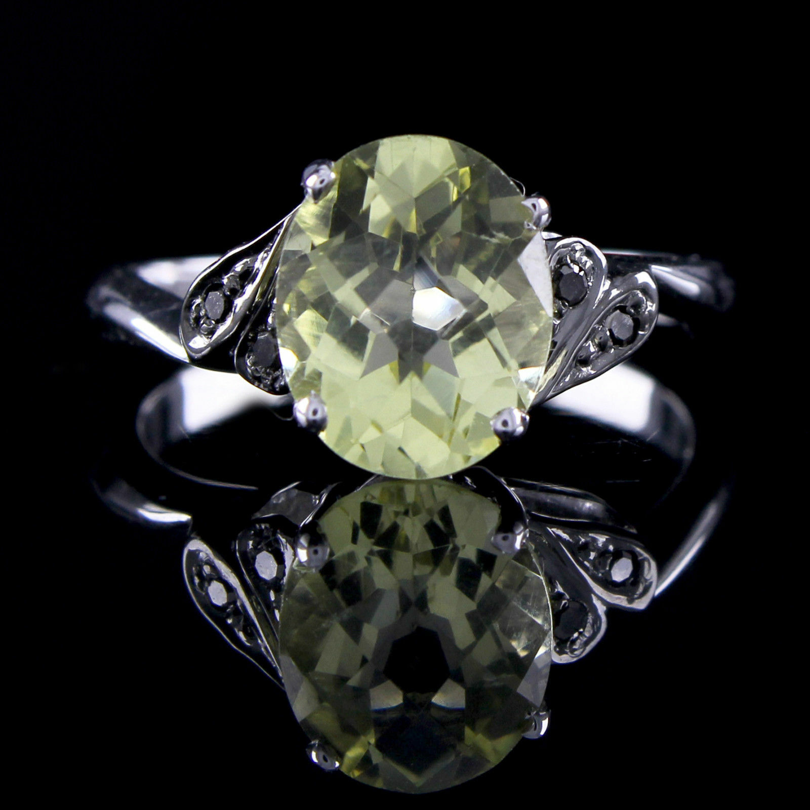 8.33 Ct Simulated Oval Diamond Solitaire Promise Ring Solid Sterling Silver 925