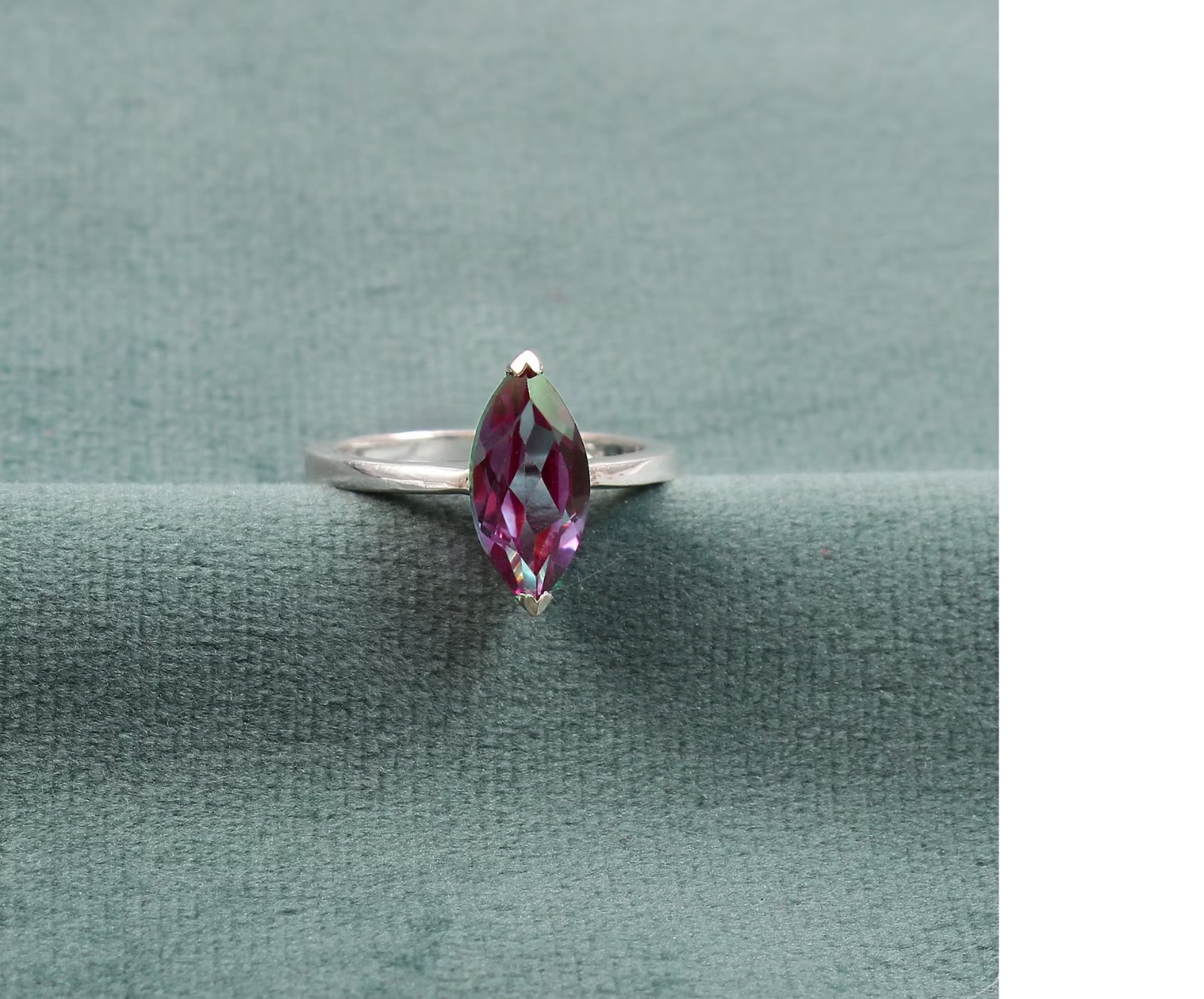 Certified 5 Ct Natural Alexandrite Marquise Gemstone Ring – Crafted 925 Silver