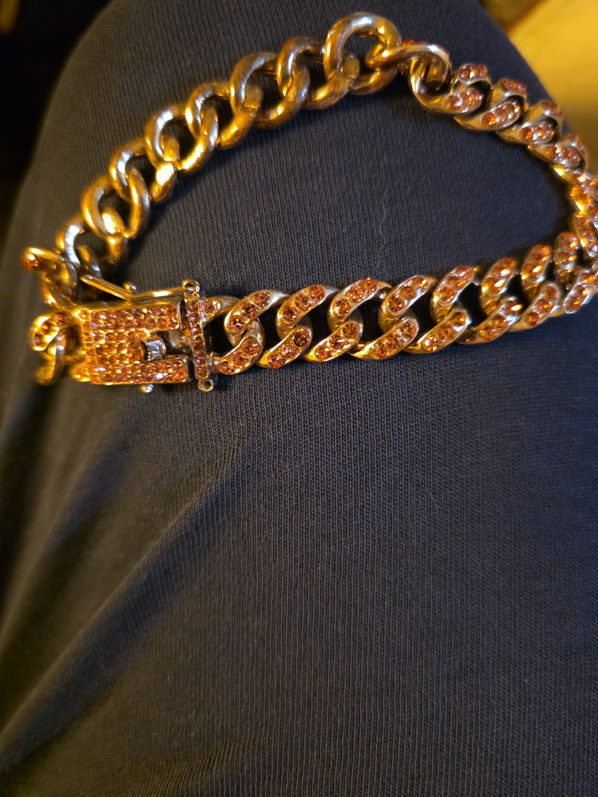 Chunky Cuban Rose Gold Bracelet With Double Lock