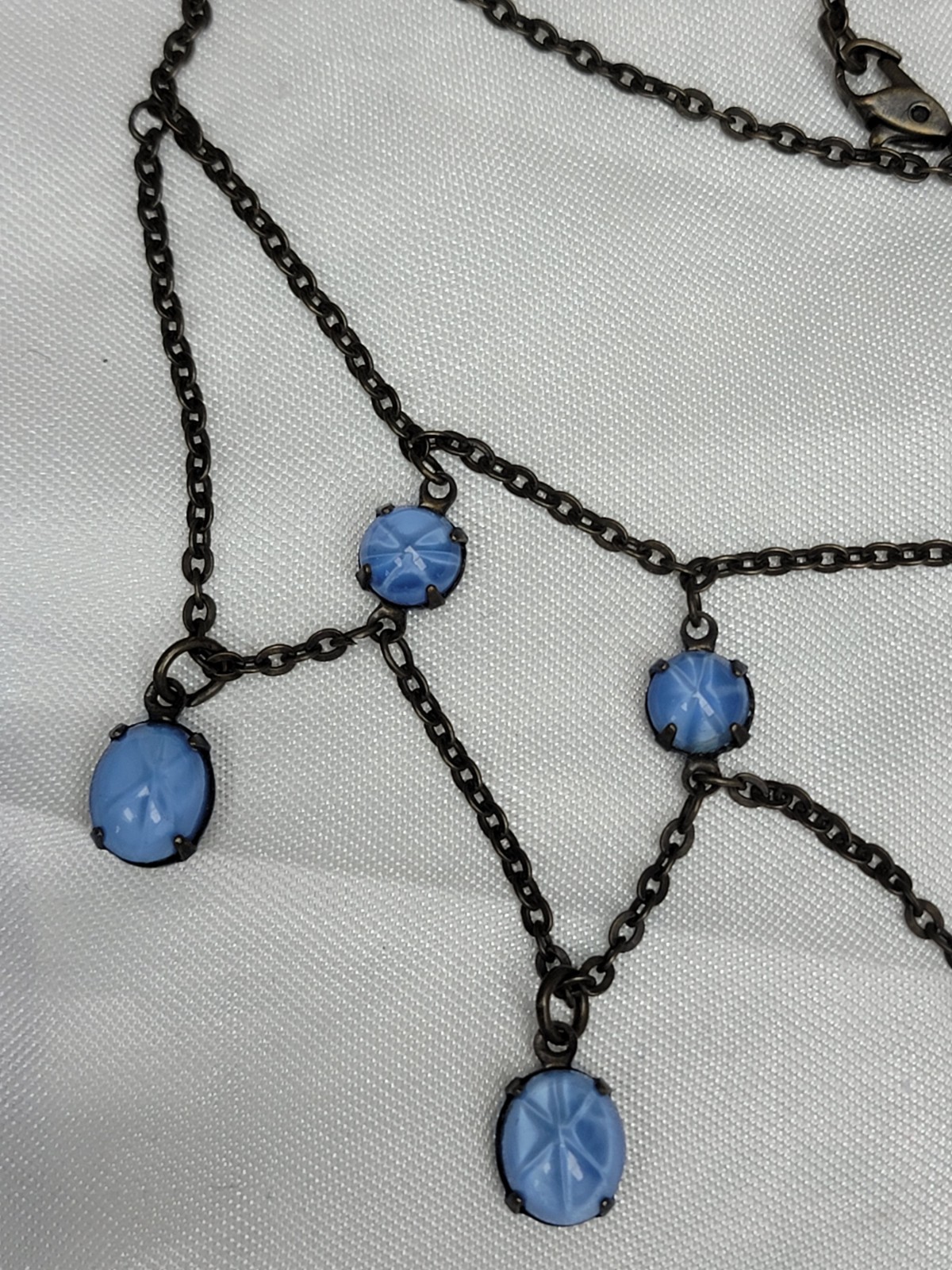 Sweet Romance USA Blue Glass Necklace