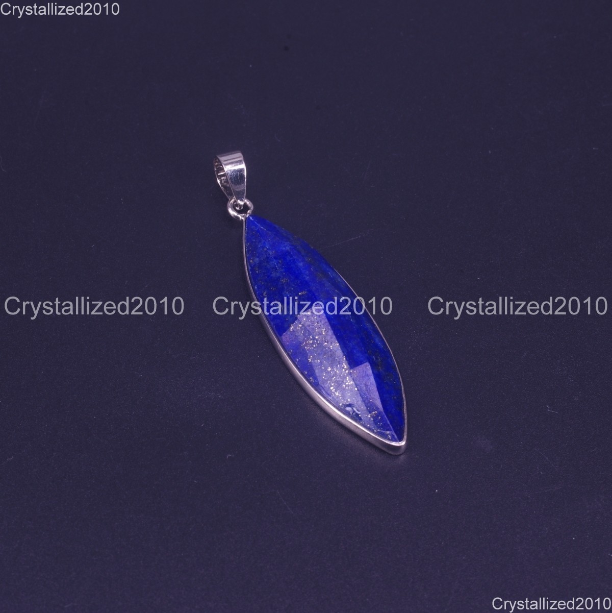 Natural Gemstones Amethyst Crystal Fluorite Navette Healing Reiki Chakra Pendant
