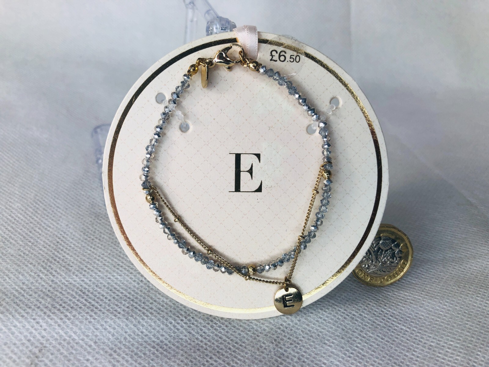 Bracelet E Initial Glitzy Bling New Some Packaging damage see details RRP £6.50
