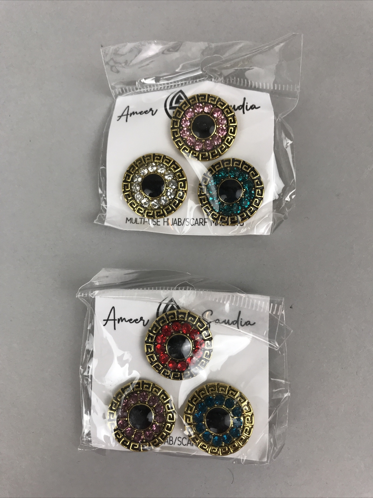 12 Pinless Magnetic Pins for Scarves, Magnet Button / Brooch – NEW