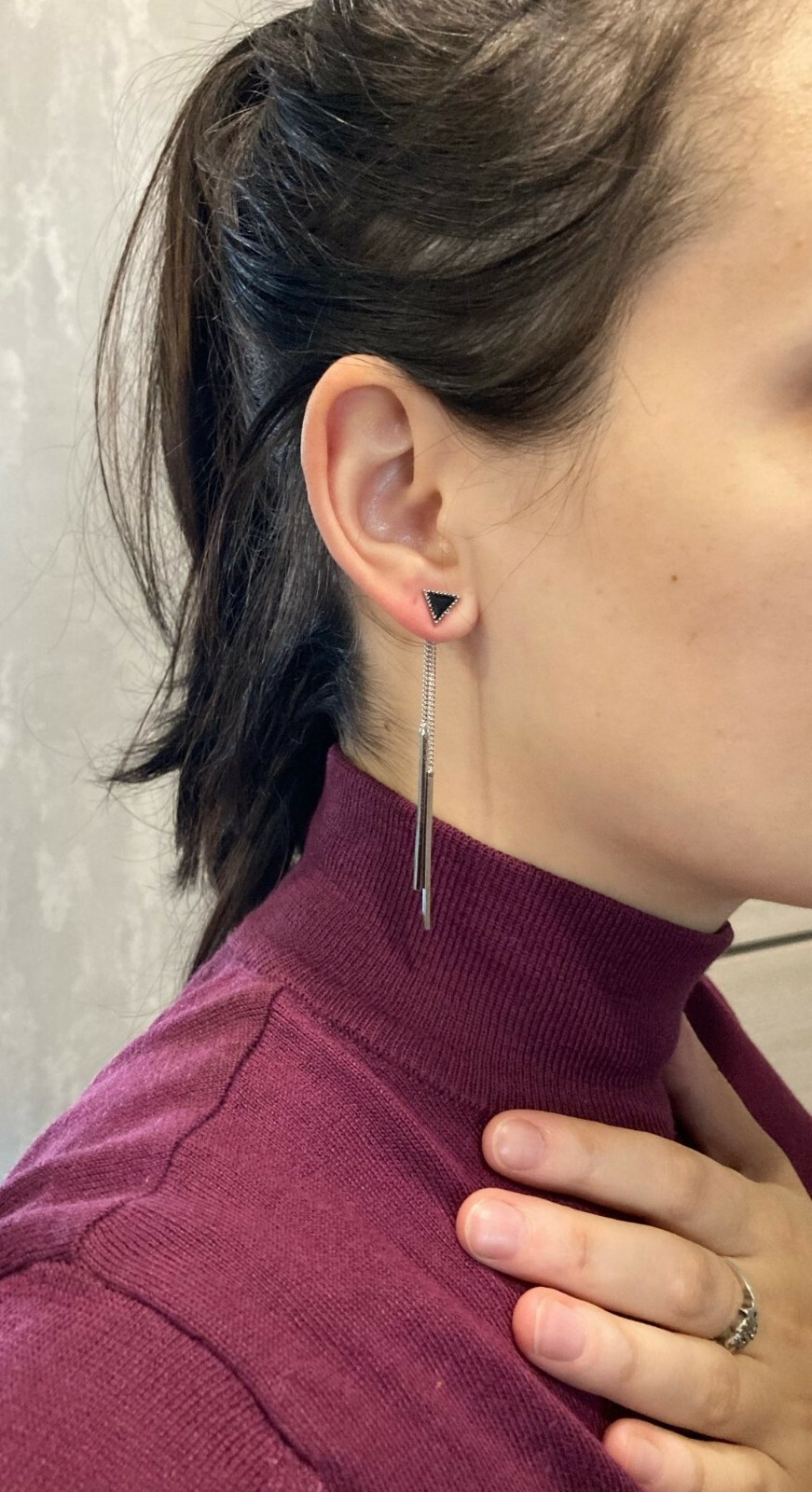 New Fashion Sweet Triangle Earrings Women Trendy Long Geometric Tassel Earring