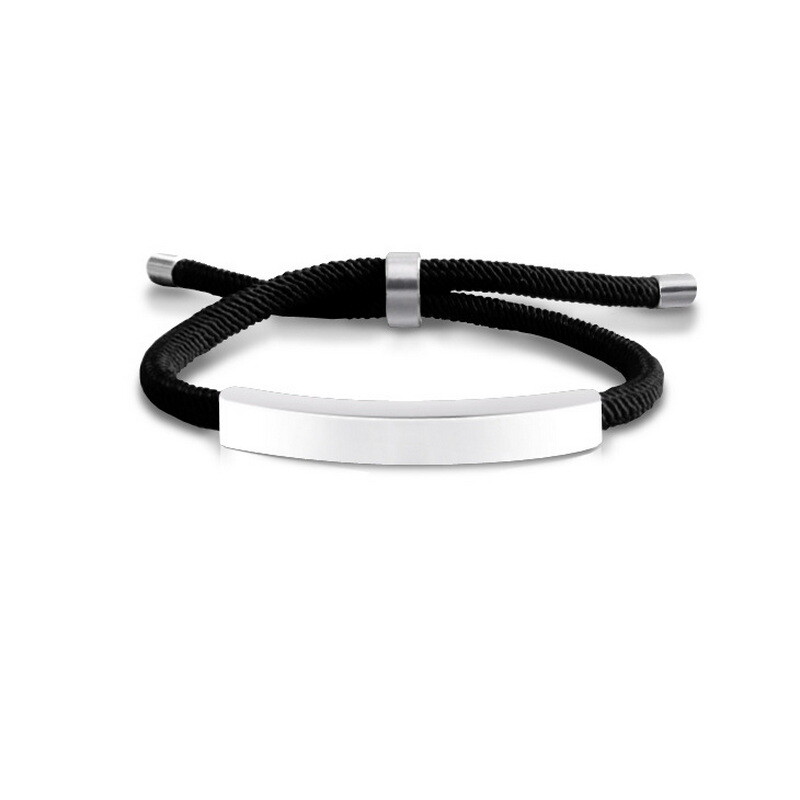 Free Engrave Personalized Stainless Steel Rope Bracelet Custom Name Bangle Women