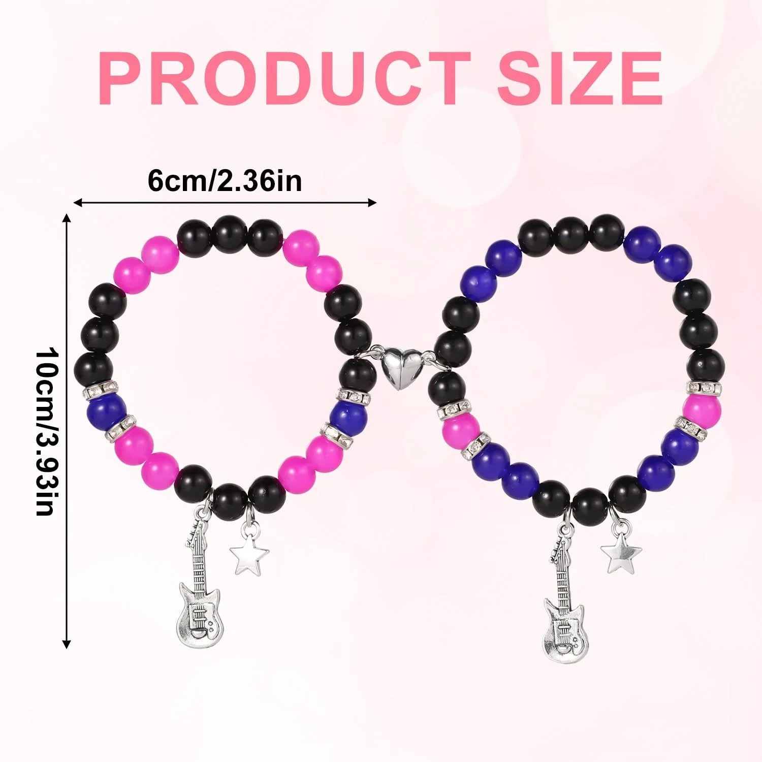 2pcs TV Girl Bracelet, Friendship Matching Magnetic Couple Bracelet Love Guit…