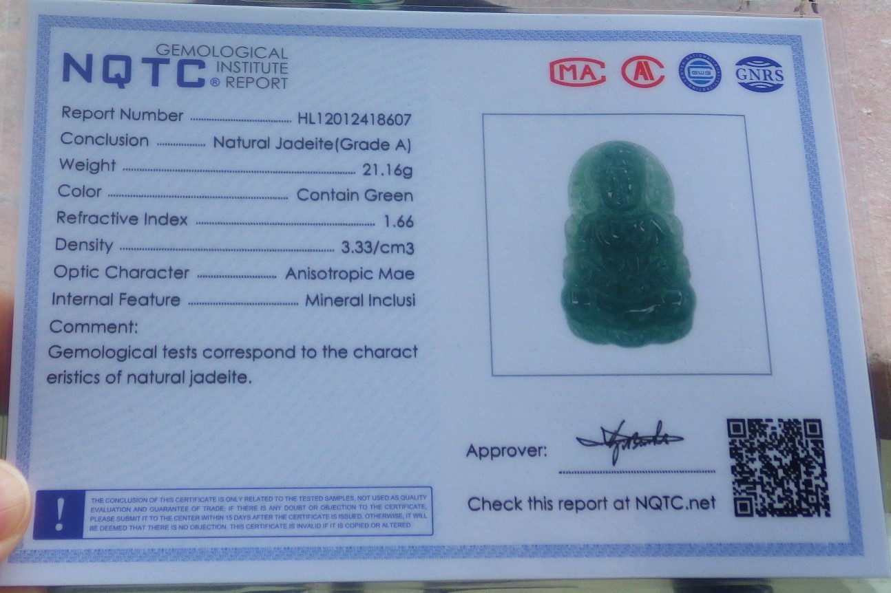 Video Certified Natural A Jade jadeite pendant Guanyin Kwan yin 观音 419195 TS