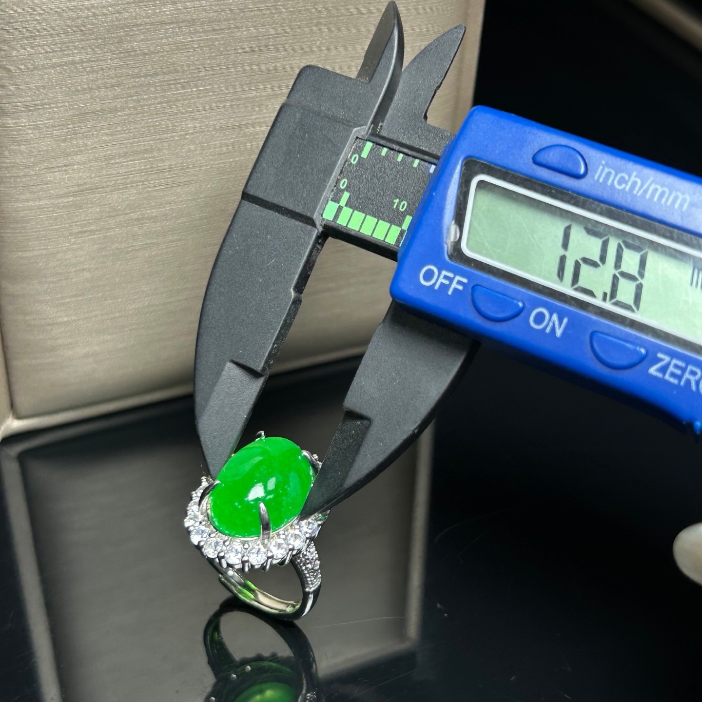 Real Natural Inlay high Ice Burmese Green Jade Jadeite Amulet Rings