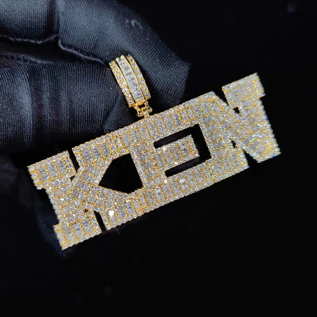 Custom A-Z Name Letters Pendant Necklace 5A Zircons 18K Gold Plated Jewelry Gift