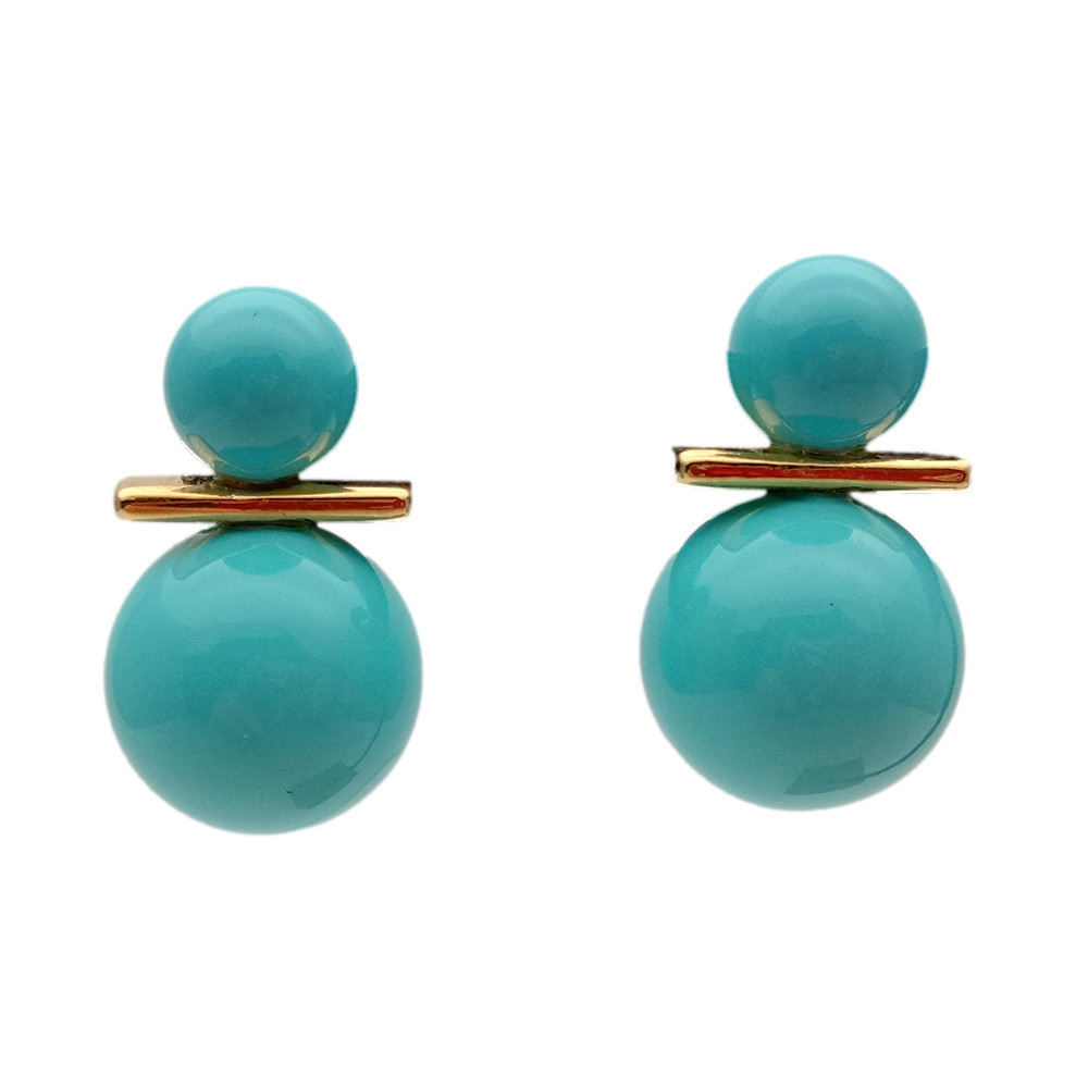 8.5mm-14mm Turquoise Blue Sea Shell Pearl Stud Earrings