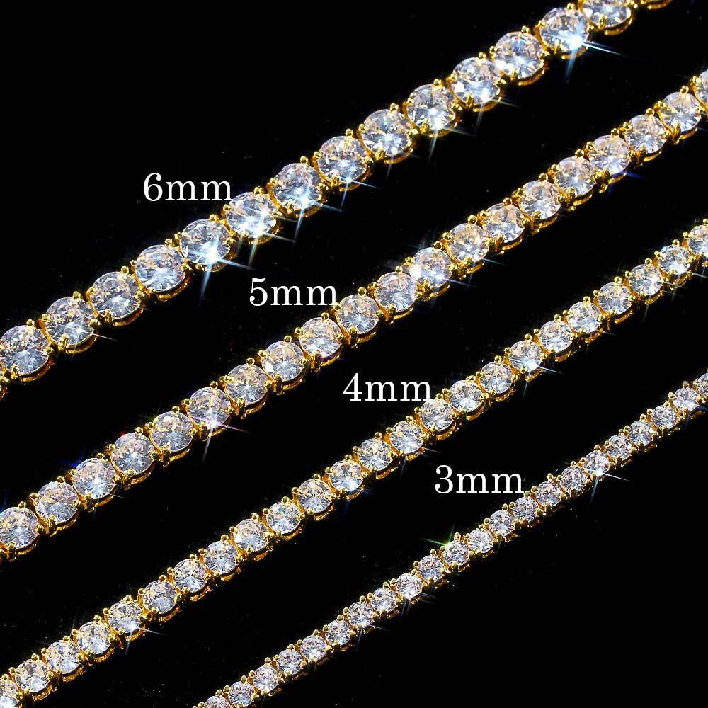 3/4/5MM Premium Iced Out 5A CZ Tennis Necklace bracelet VVS1 Clarity