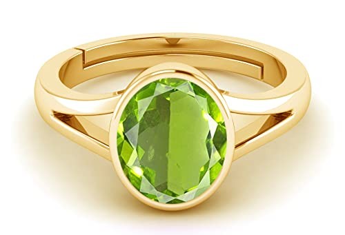 5.25 Ratti Certified Natural Peridot Gemstone 22k gold plated Panchdhatu Adju…
