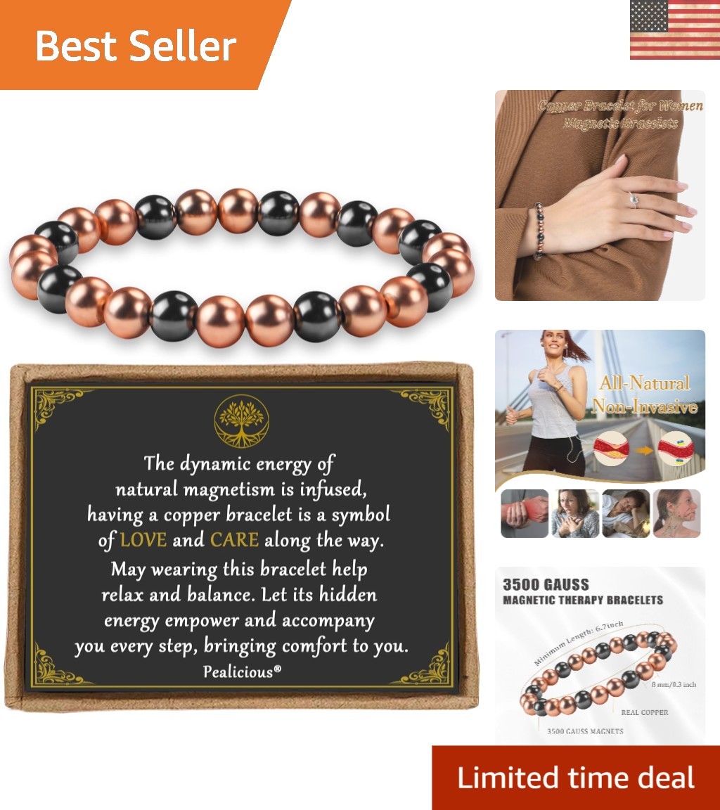 Adjustable Copper Bracelet with 3500 Gauss Magnets – Stylish Gift for Loved Ones